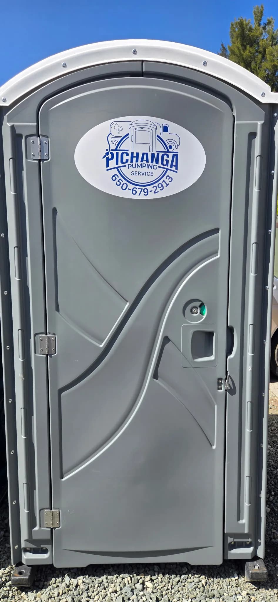 Pichanga portable restroom setup for a job site